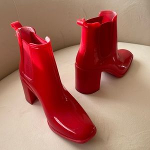 Juicy Red Jeffrey Campbell Rain Booties